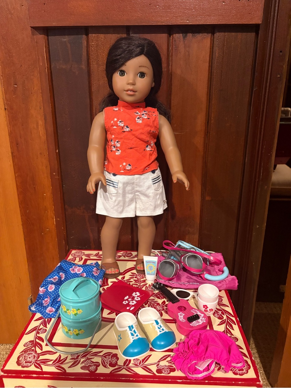American Girl Nanea Doll in Original Outfit and Shoes and Assorted Accessories